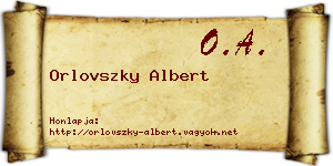 Orlovszky Albert névjegykártya