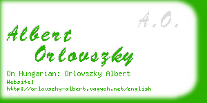 albert orlovszky business card